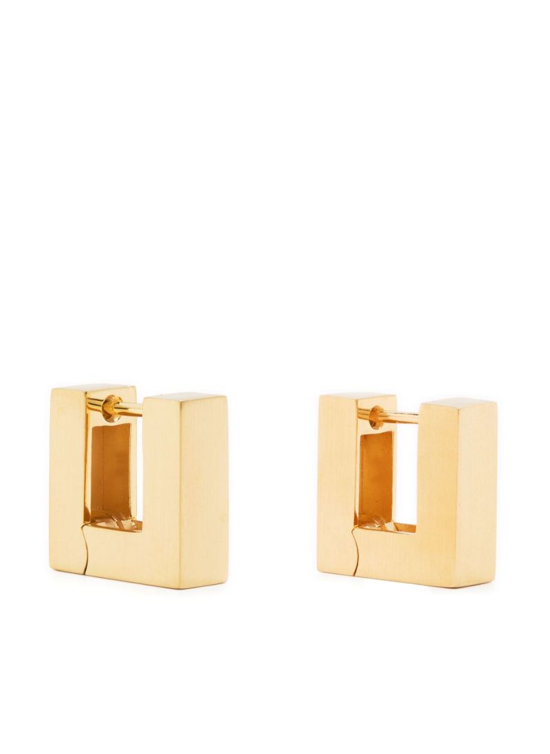Gold-plated Square Hoops Small Hoop Earrings