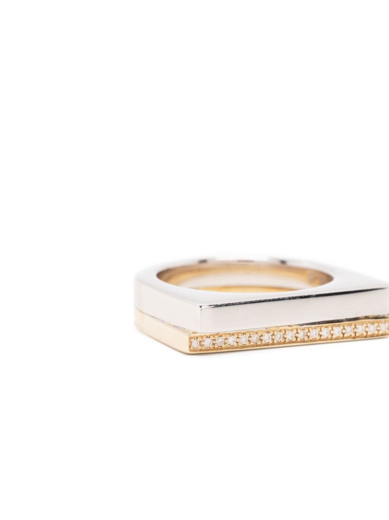 Sterling Silver Step Duo Diamond Ring