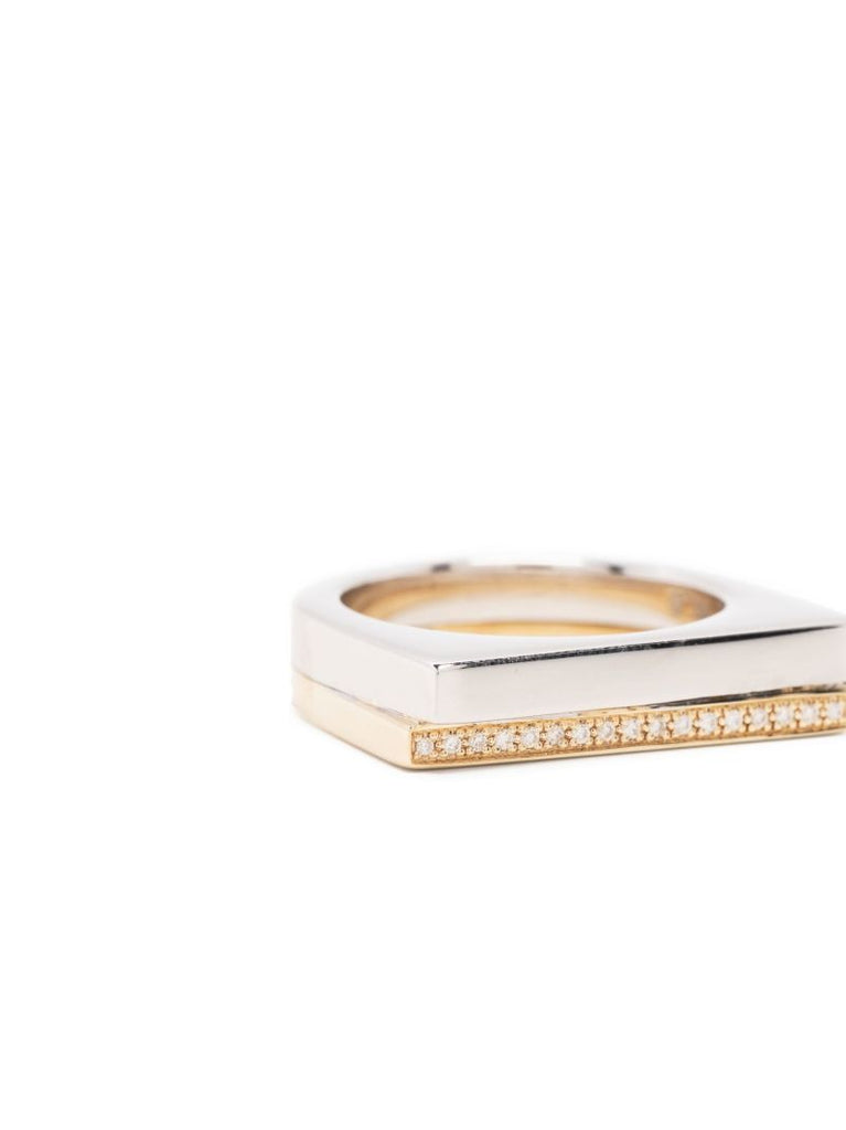 Sterling Silver Step Duo Diamond Ring
