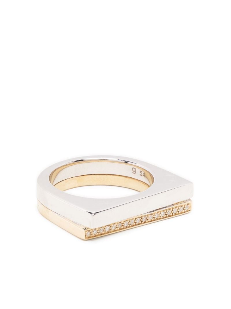 Sterling Silver Step Duo Diamond Ring