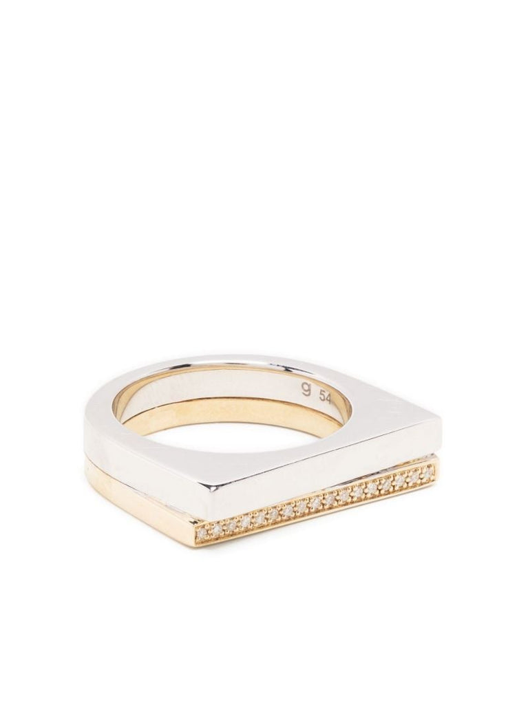 Sterling Silver Step Duo Diamond Ring