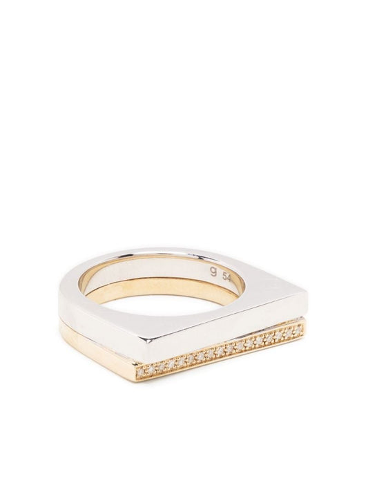 Sterling Silver Step Duo Diamond Ring