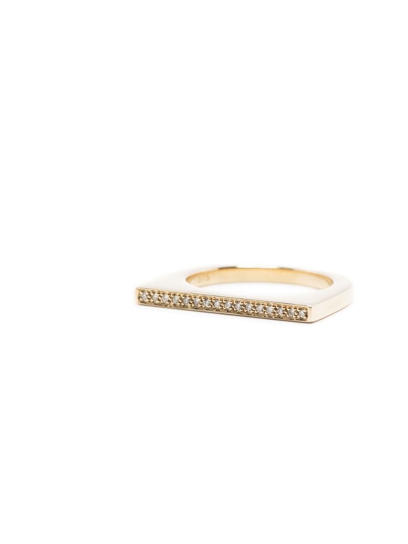 9k Yellow Gold Sleek Diamond Ring