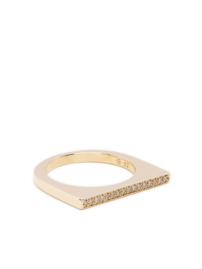 9k Yellow Gold Sleek Diamond Ring