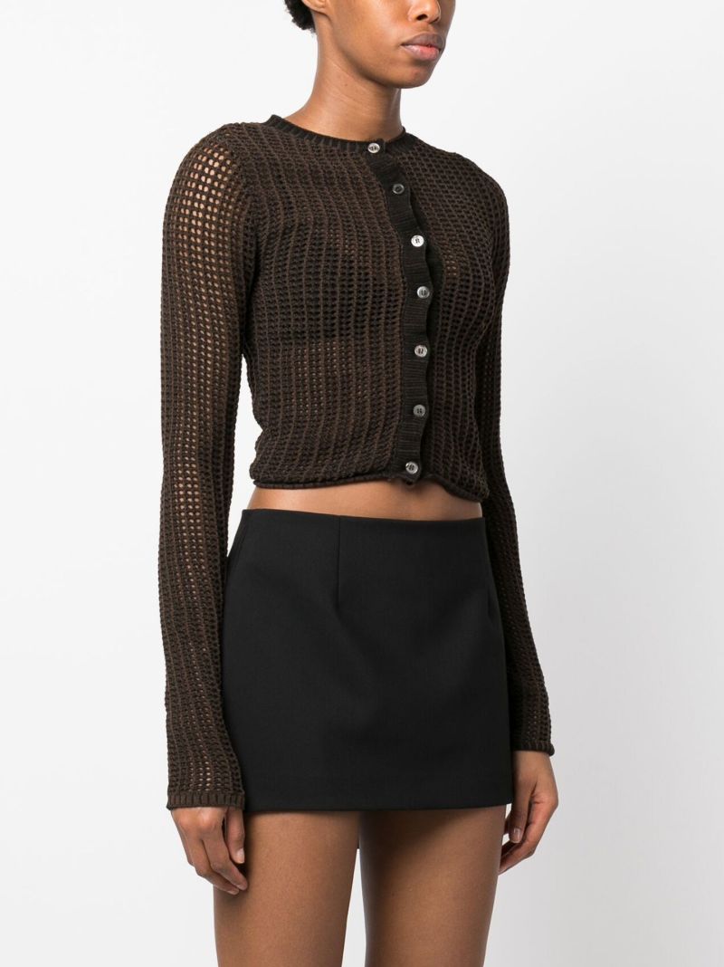 Brown Open-knit Cardigan