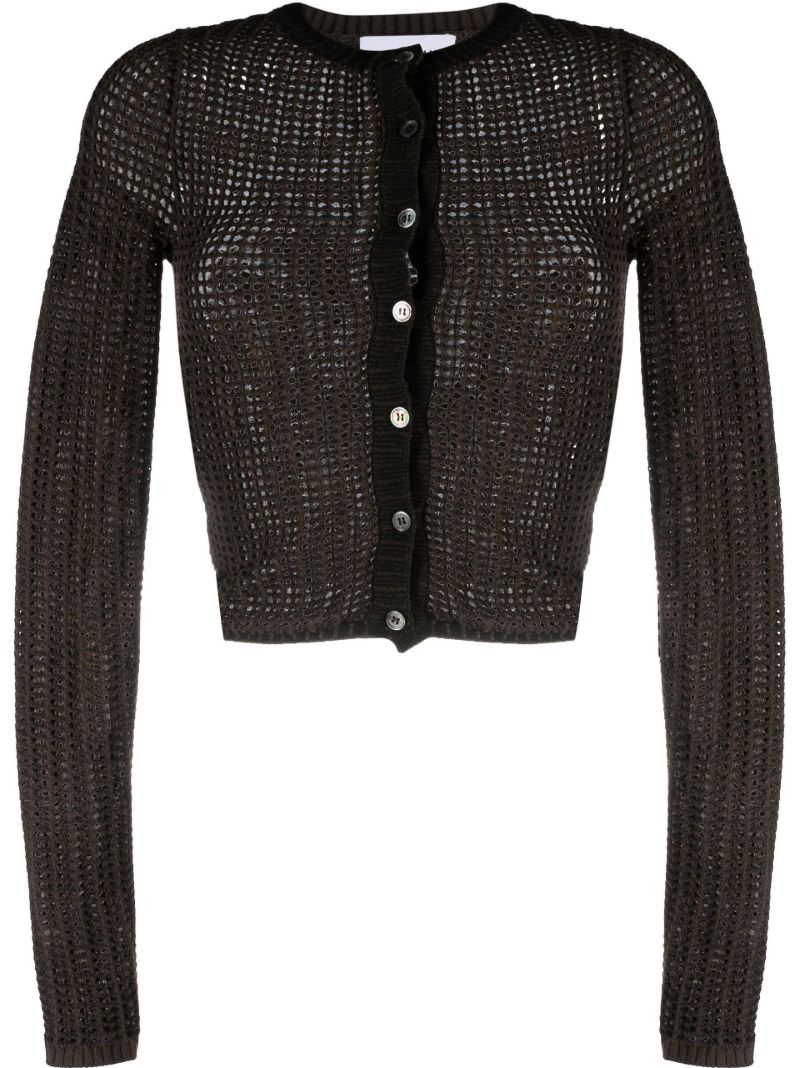 Brown Open-knit Cardigan
