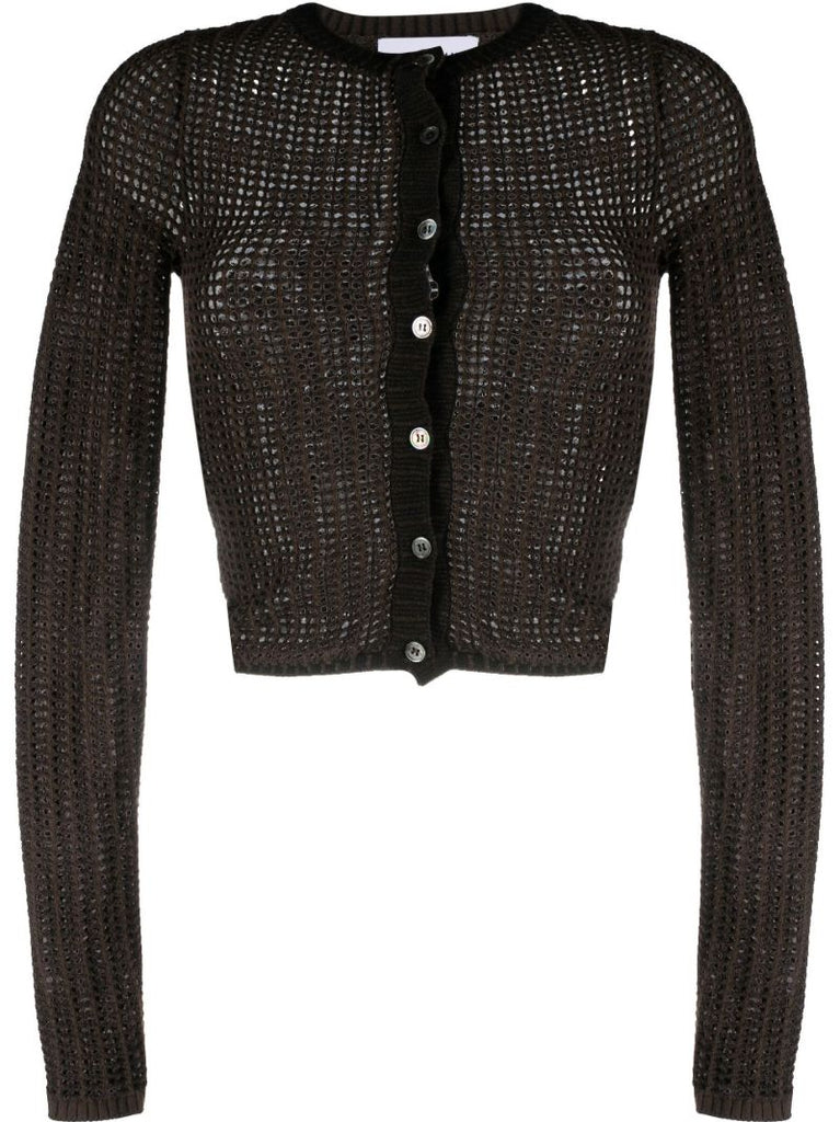 Brown Open-knit Cardigan