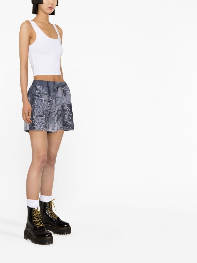Grey Graphic Print Swim Shorts