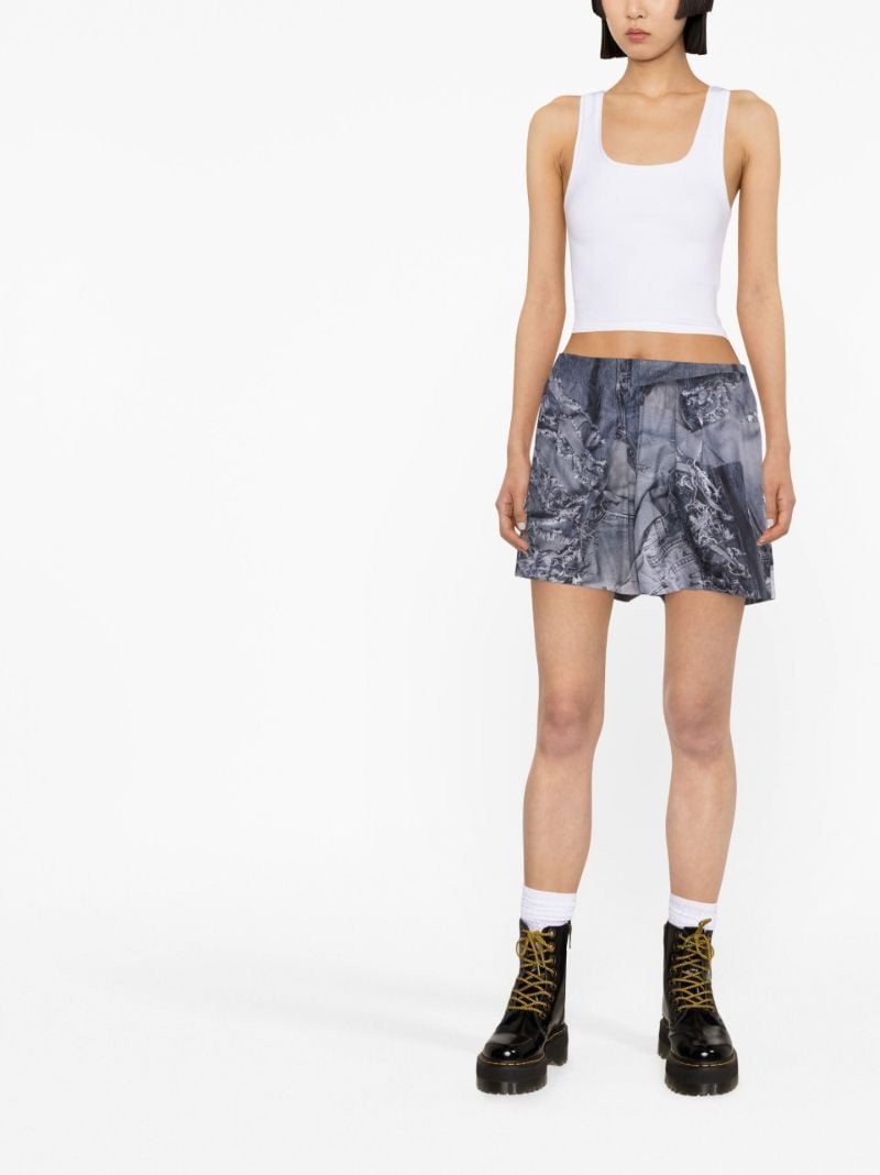Grey Graphic Print Swim Shorts