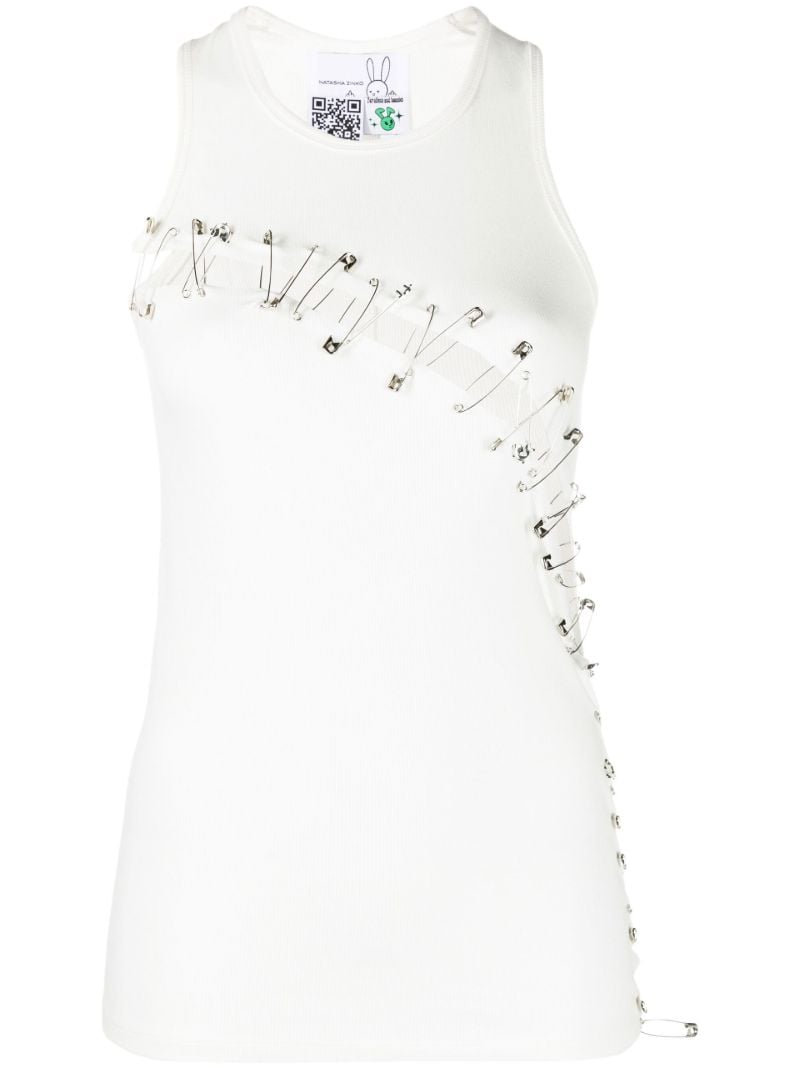 White Cut Out Tank Top
