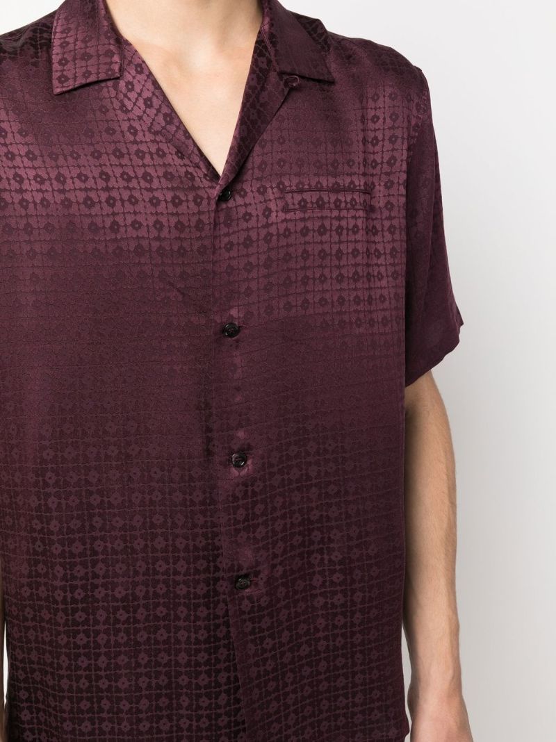 Purple Short-sleeved Silk Shirt