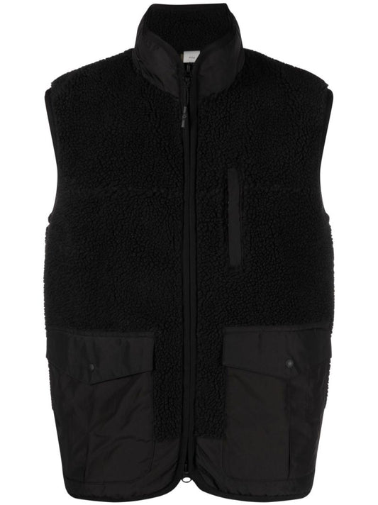 Black Boa Fleece Gilet
