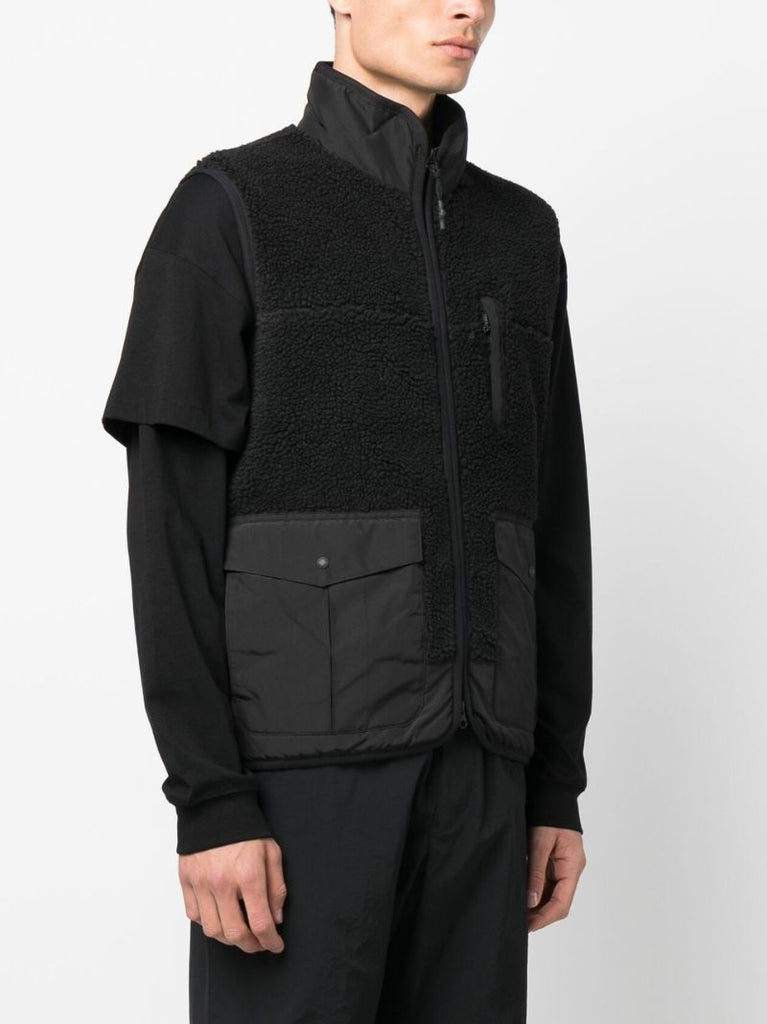 Black Boa Fleece Gilet