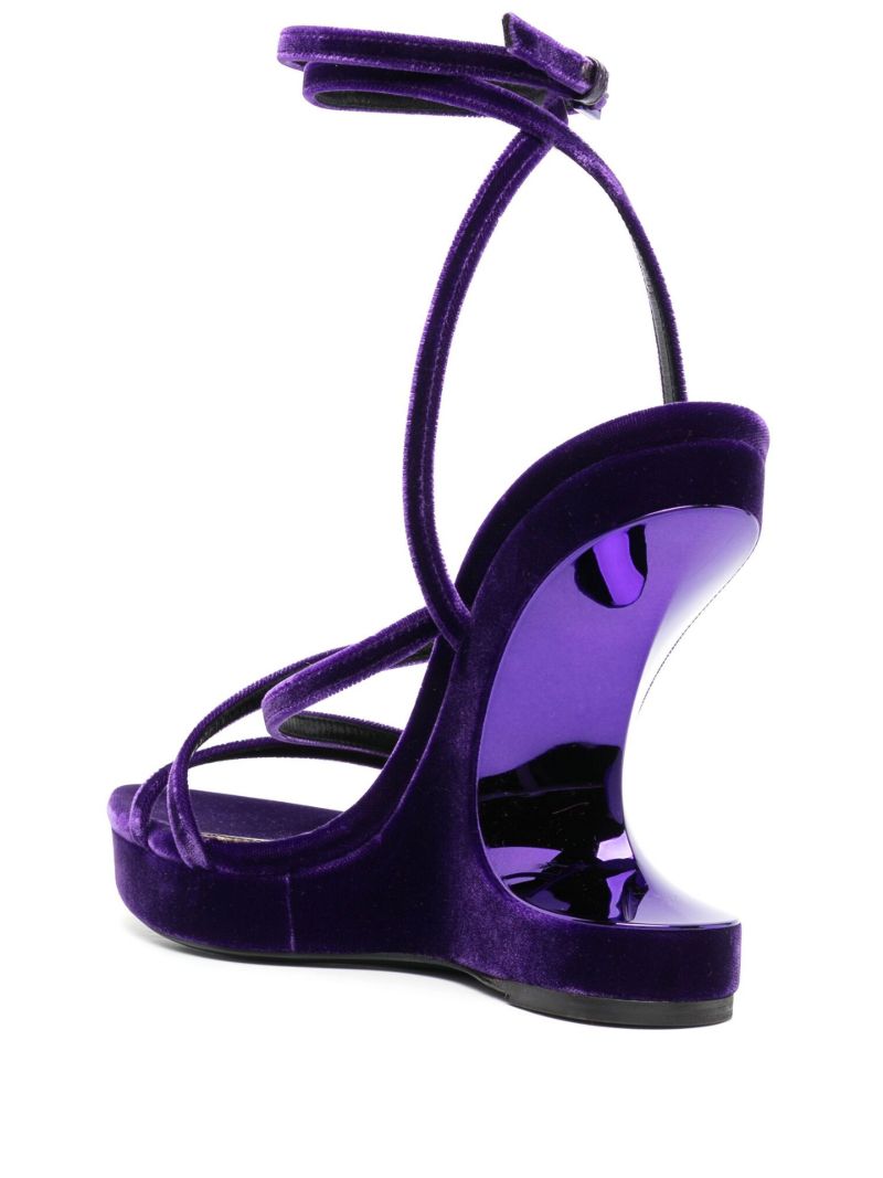Black 120 Leather Wedge Sandals