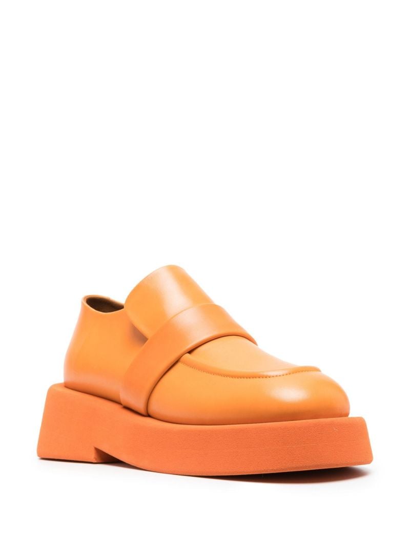 Orange Gommellone Square Toe Leather Loafers