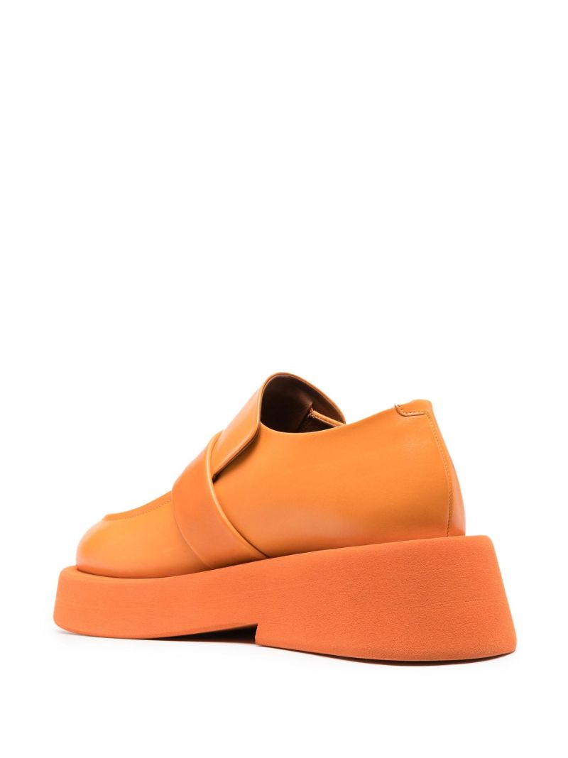Orange Gommellone Square Toe Leather Loafers