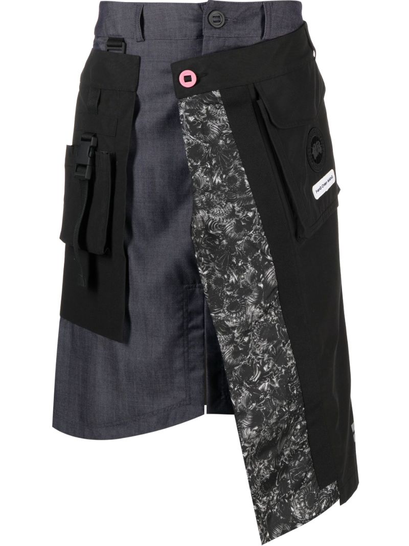 X Feng Chen Wang Black Bedford Midi Skirt