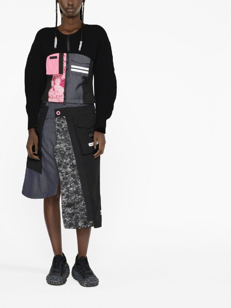 X Feng Chen Wang Black Bedford Midi Skirt