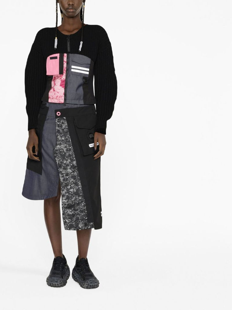 X Feng Chen Wang Black Bedford Midi Skirt