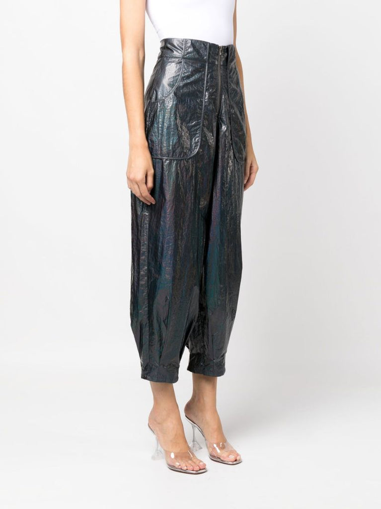 Blue Rina Barrel-leg Trousers