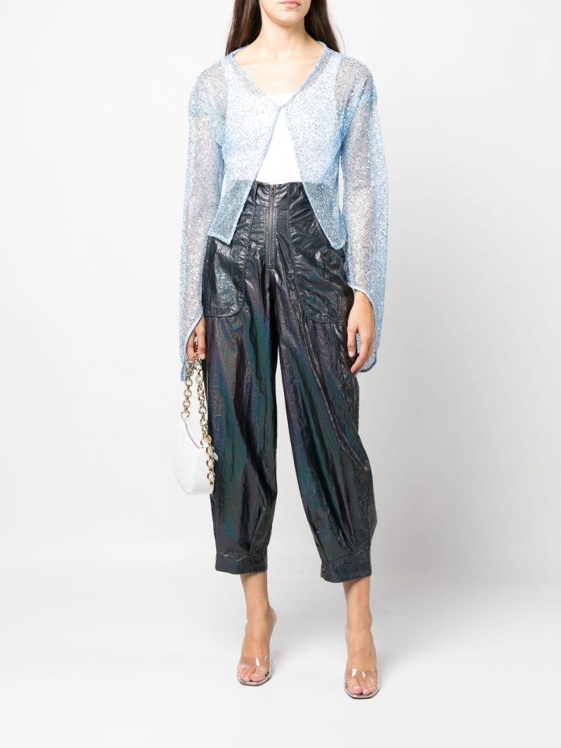 Blue Rina Barrel-leg Trousers