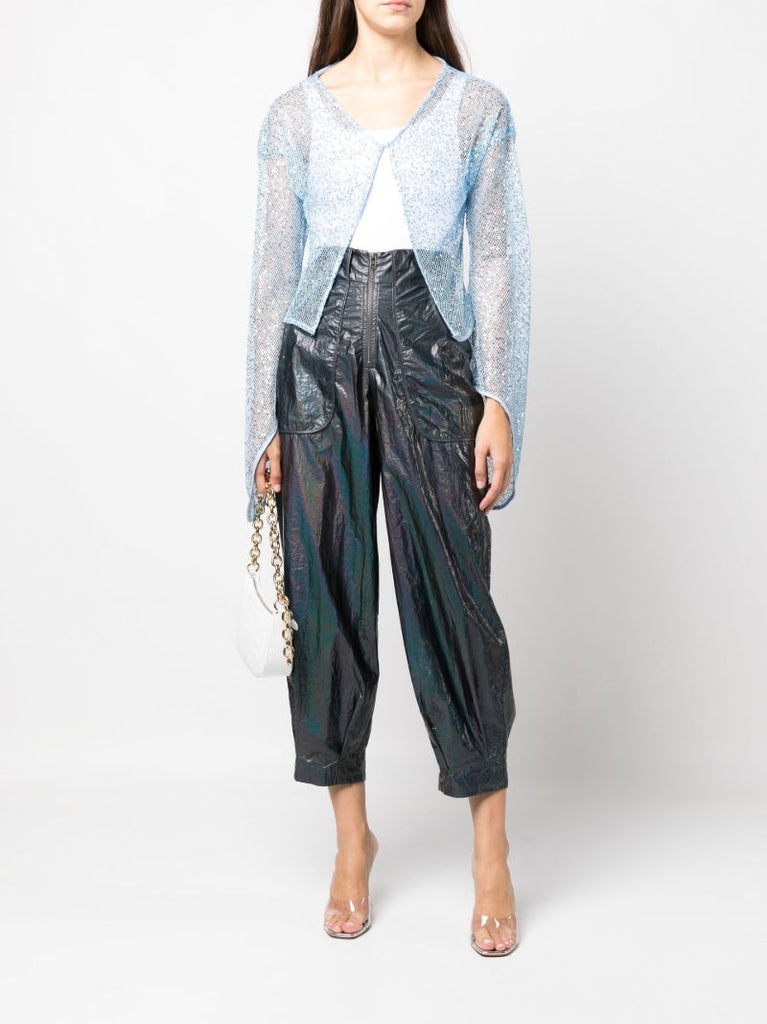 Blue Rina Barrel-leg Trousers