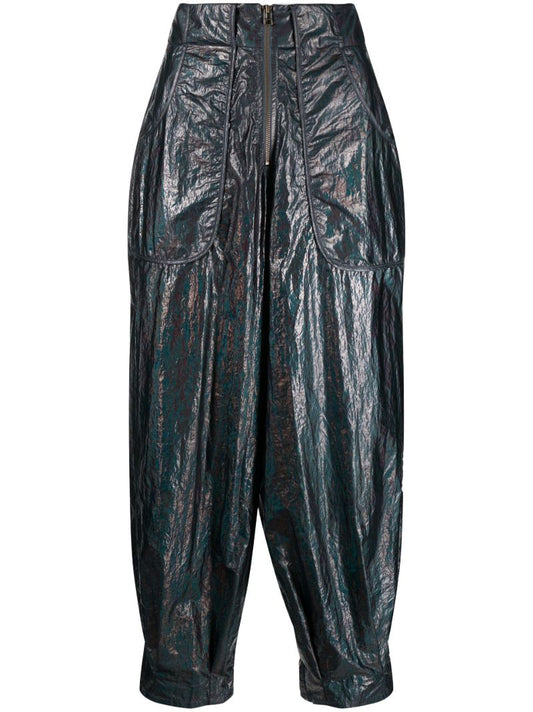 Blue Rina Barrel-leg Trousers