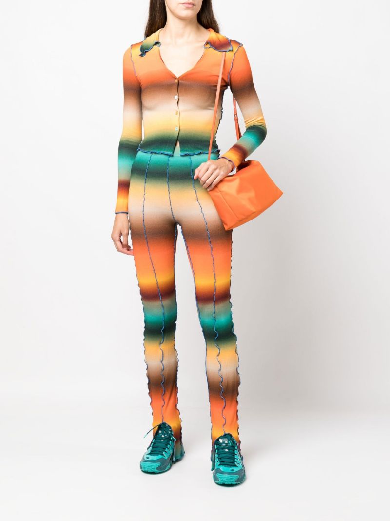 Orange Mult Gradient Stripe Flared Trousers