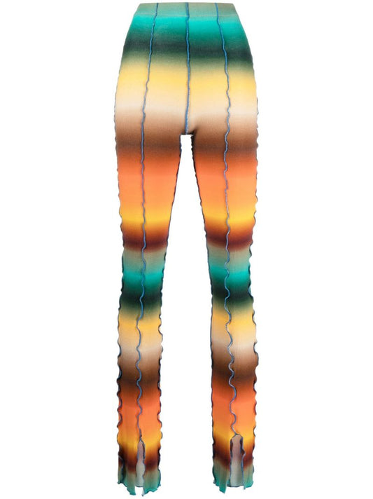 Orange Mult Gradient Stripe Flared Trousers