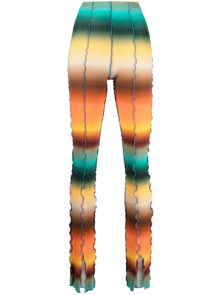 Orange Mult Gradient Stripe Flared Trousers