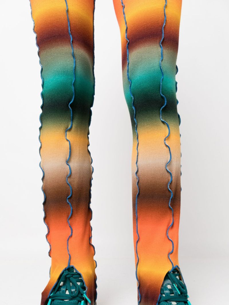 Orange Mult Gradient Stripe Flared Trousers
