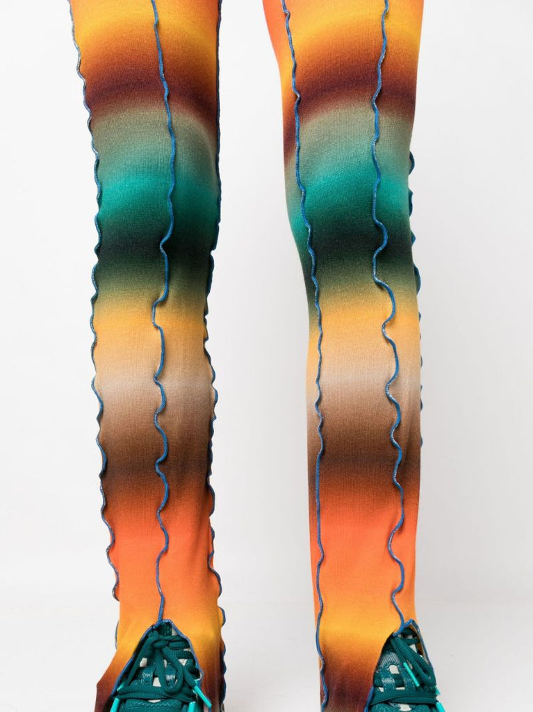 Orange Mult Gradient Stripe Flared Trousers