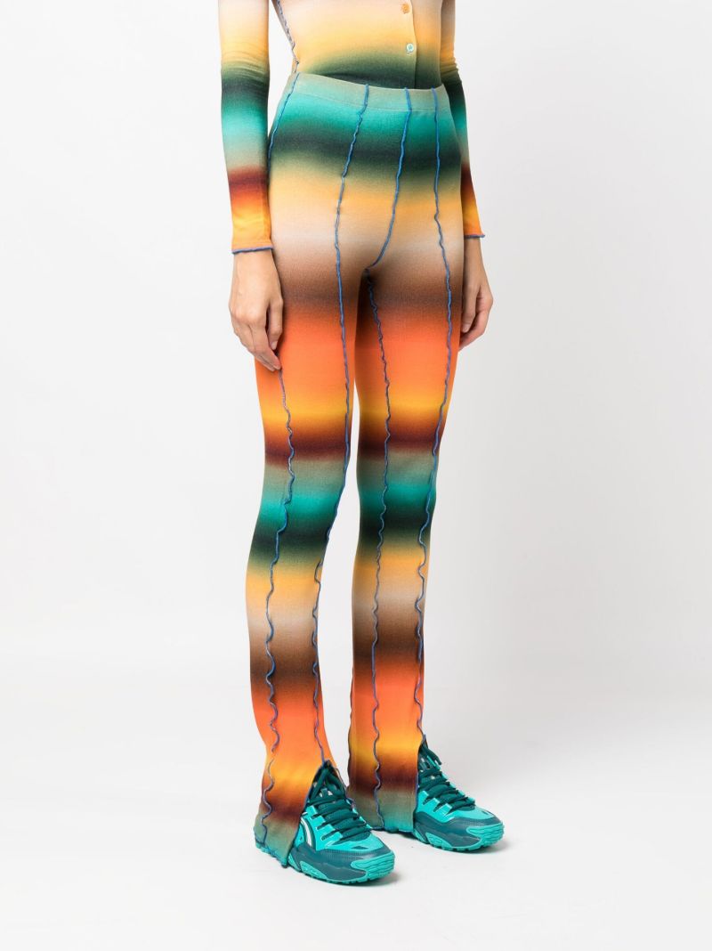 Orange Mult Gradient Stripe Flared Trousers