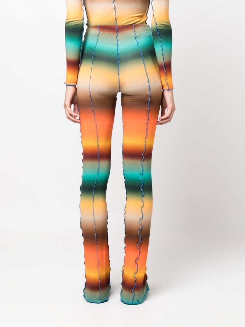Orange Mult Gradient Stripe Flared Trousers