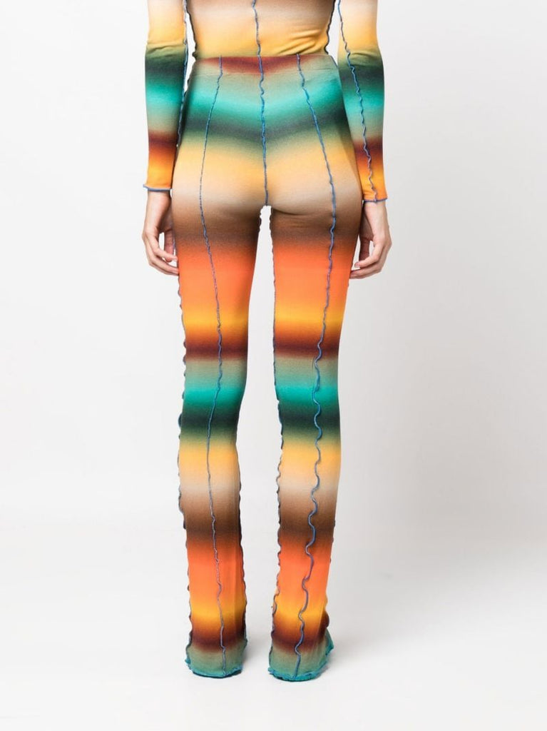 Orange Mult Gradient Stripe Flared Trousers