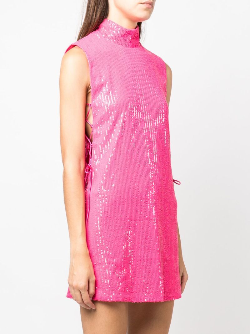 Pink Sequinned Mini Dress