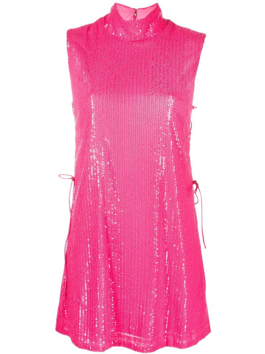 Pink Sequinned Mini Dress
