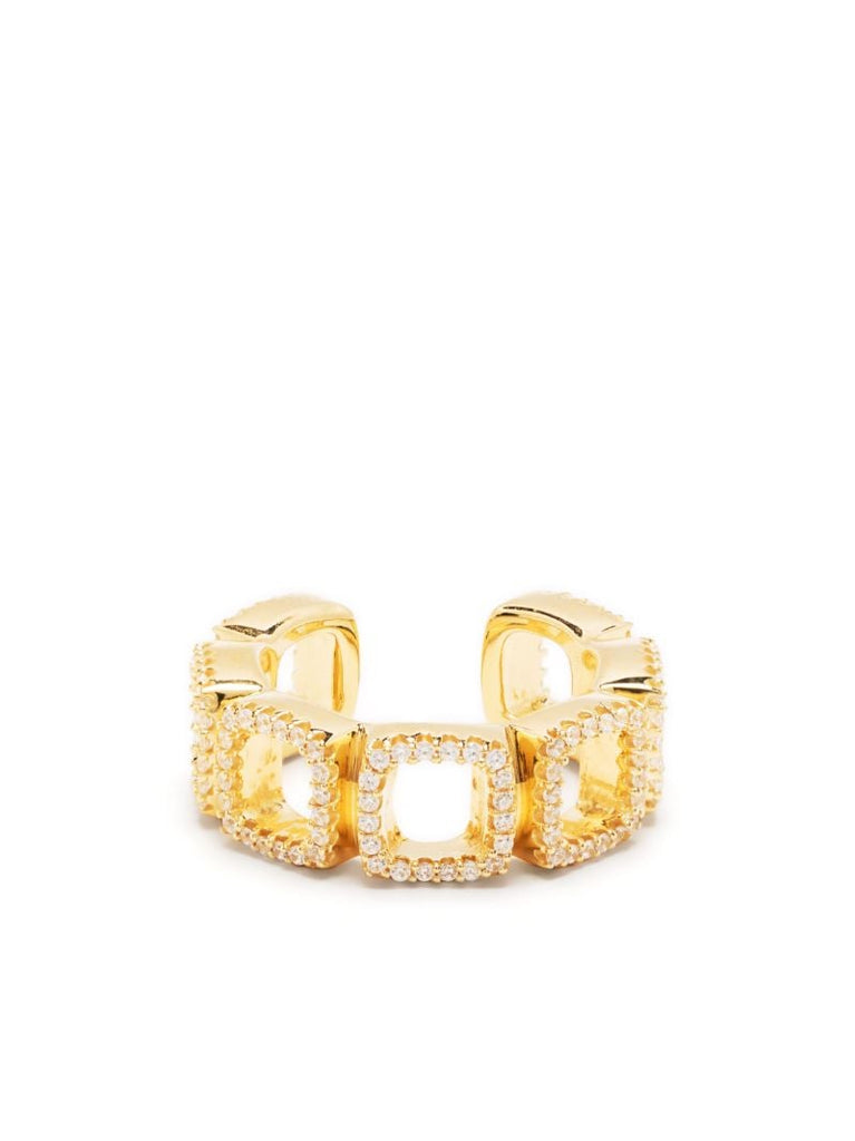 Gold-plated Cushion Open Crystal Single Ear Cuff