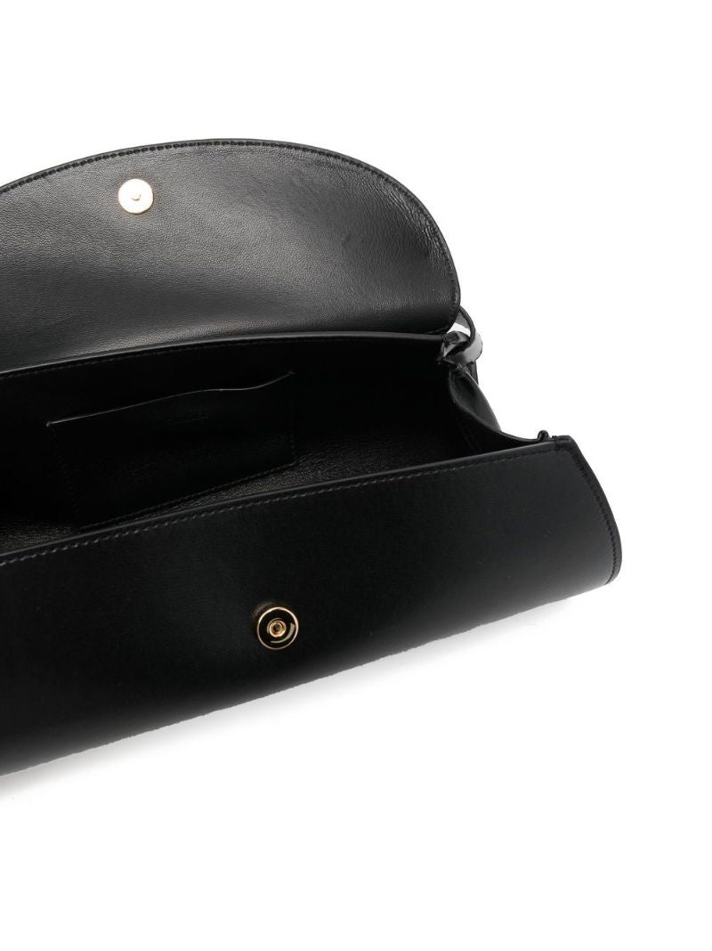 Black Cannolo Small Leather Shoulder Bag