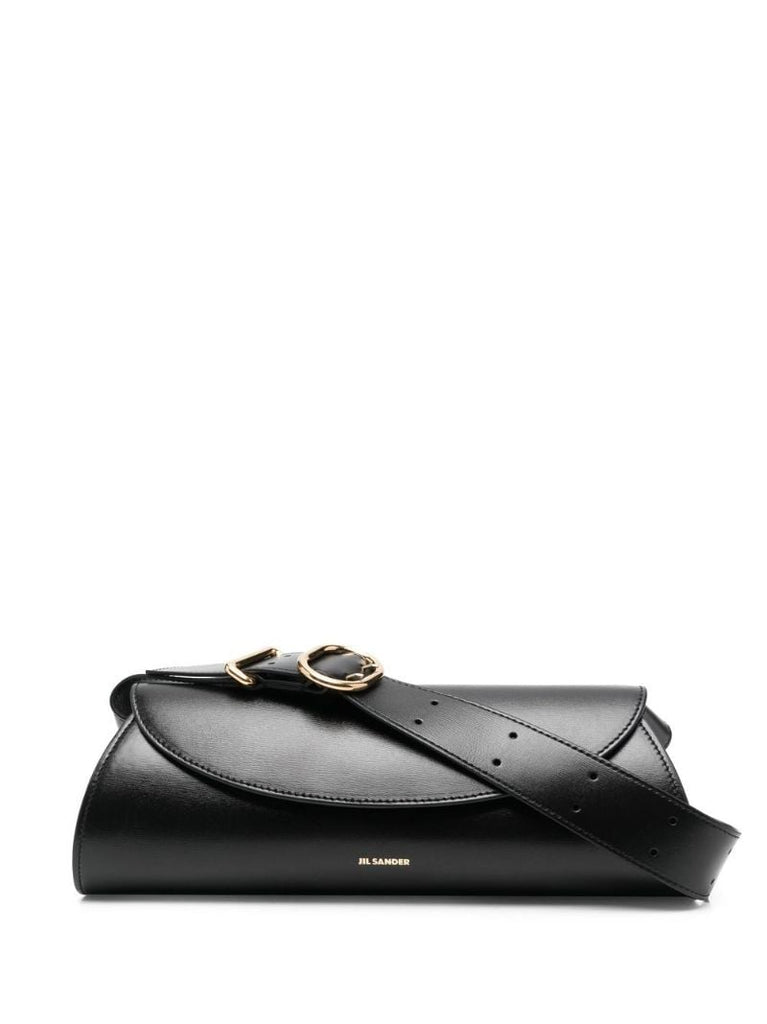 Black Cannolo Small Leather Shoulder Bag
