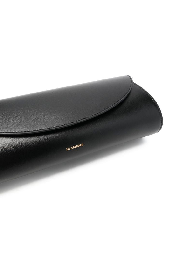 Black Cannolo Small Leather Shoulder Bag