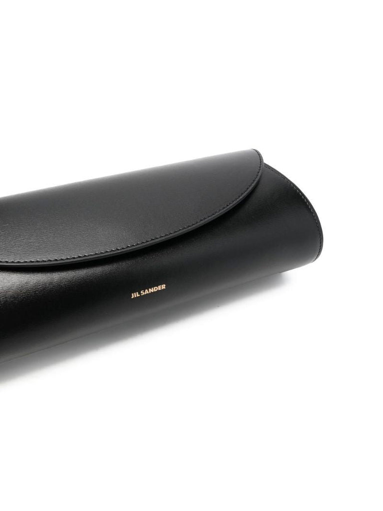 Black Cannolo Small Leather Shoulder Bag