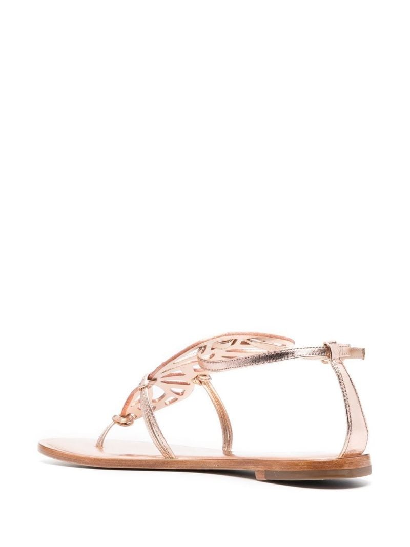 Pink Bufferfly Embellished Leather Sandals