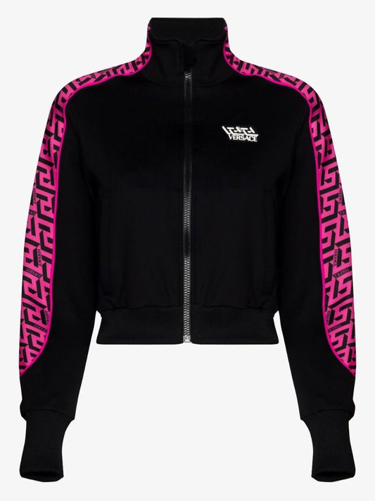 Black La Greca Zip-up Jacket