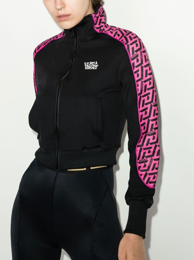 Black La Greca Zip-up Jacket