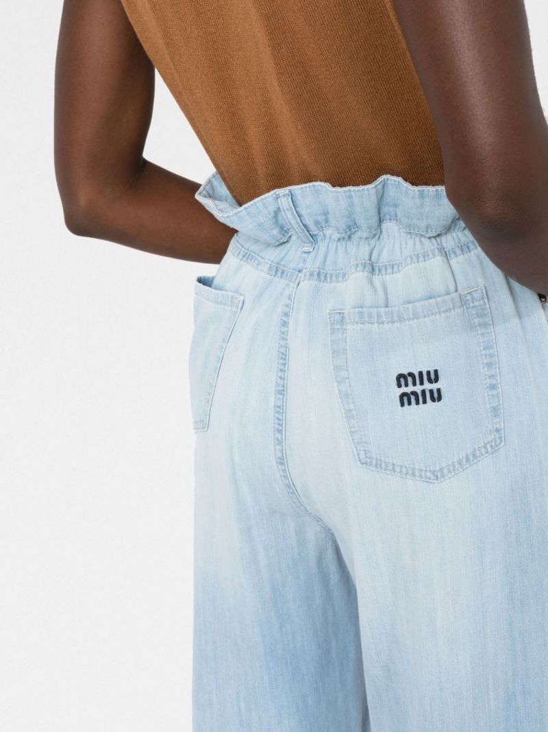 Blue Chambray Paperbag Waist Jeans