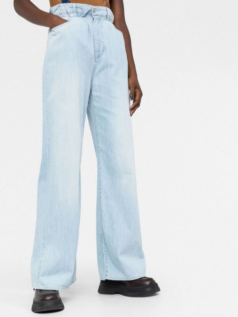 Blue Chambray Paperbag Waist Jeans