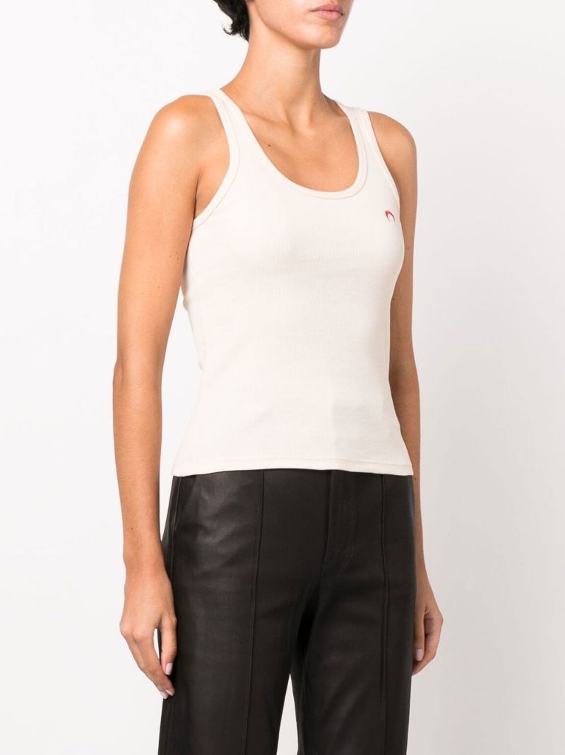 Neutral Ribbed Organic Cotton Vest Top