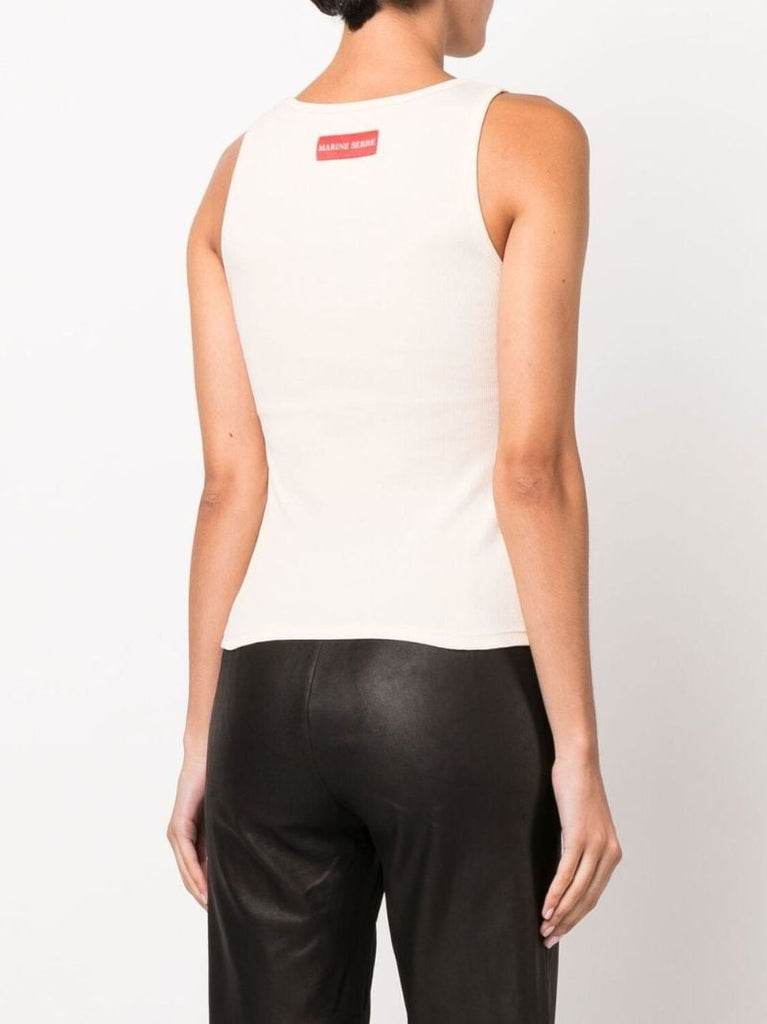 Neutral Ribbed Organic Cotton Vest Top