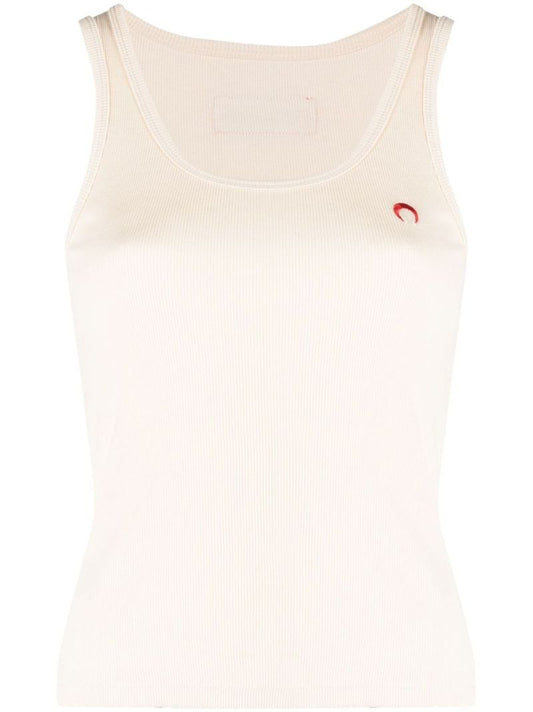 Neutral Ribbed Organic Cotton Vest Top